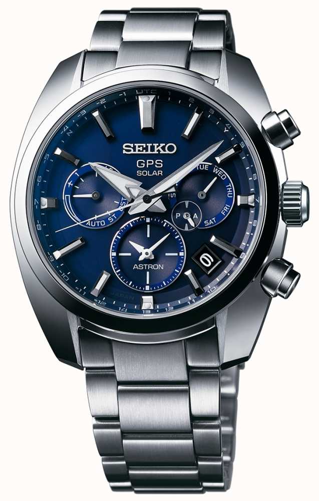 Seiko Astron Solar GPS Men S Blue Dial Stainless Steel Bracelet