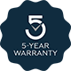 5 Year Warranty