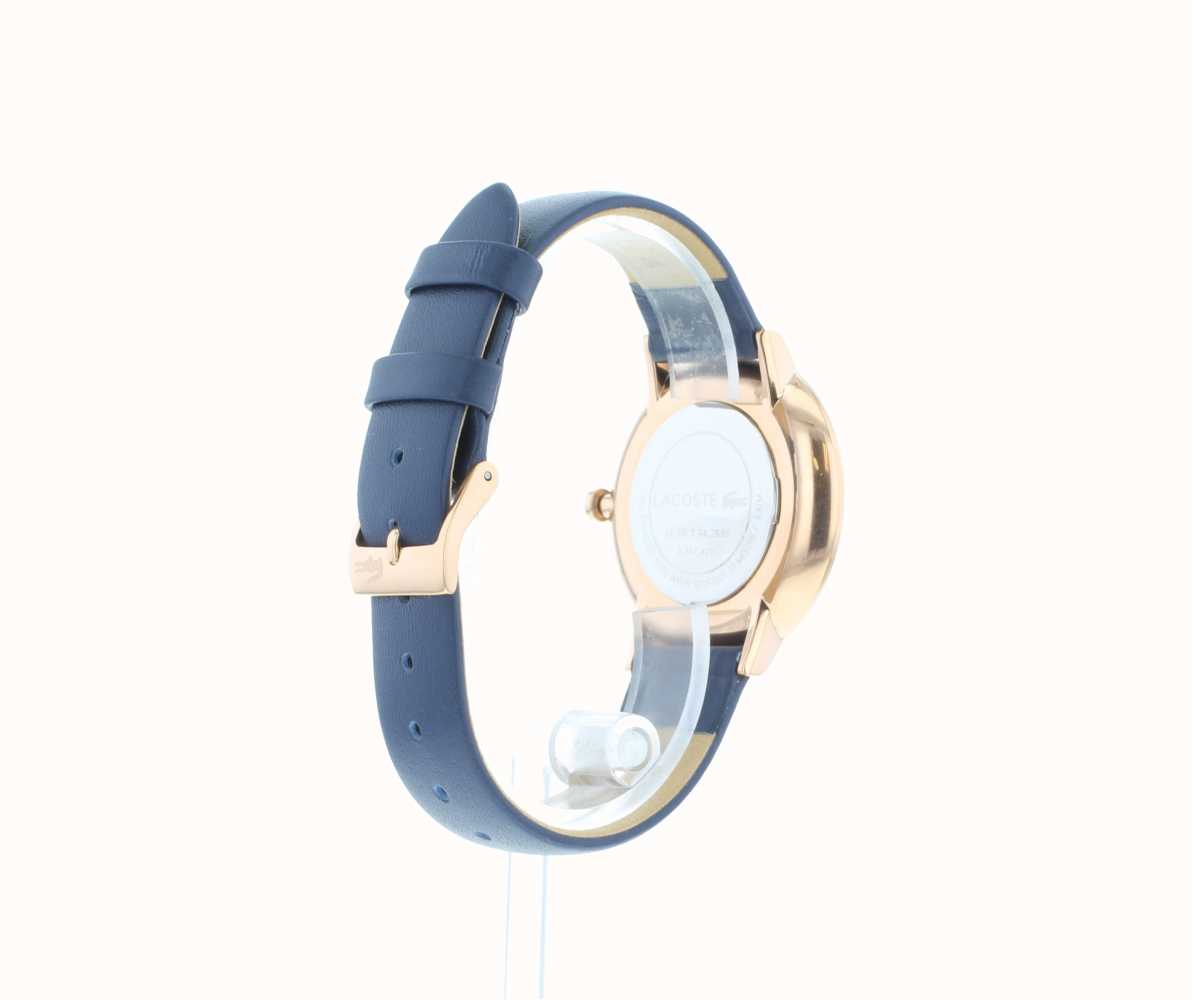 Lacoste Womans Navy Leather Strap Navy Dial Gold Case 2000950 - First ...