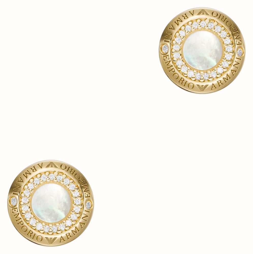 Emporio Armani Women's Stud Earrings | Gold Tone Sterling Silver | Mother  Of Pearl EG3565710 - First Class Watches™