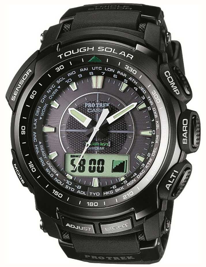 Casio Mens Pro-trek Black Radio Controlled Watch PRW-5100-1ER - First ...