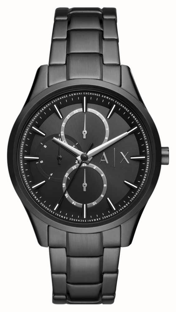 Armani exchange black stainless shop steel bracelet watch