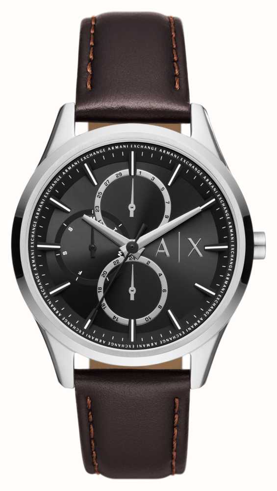 Armani exchange watch men's leather deals strap