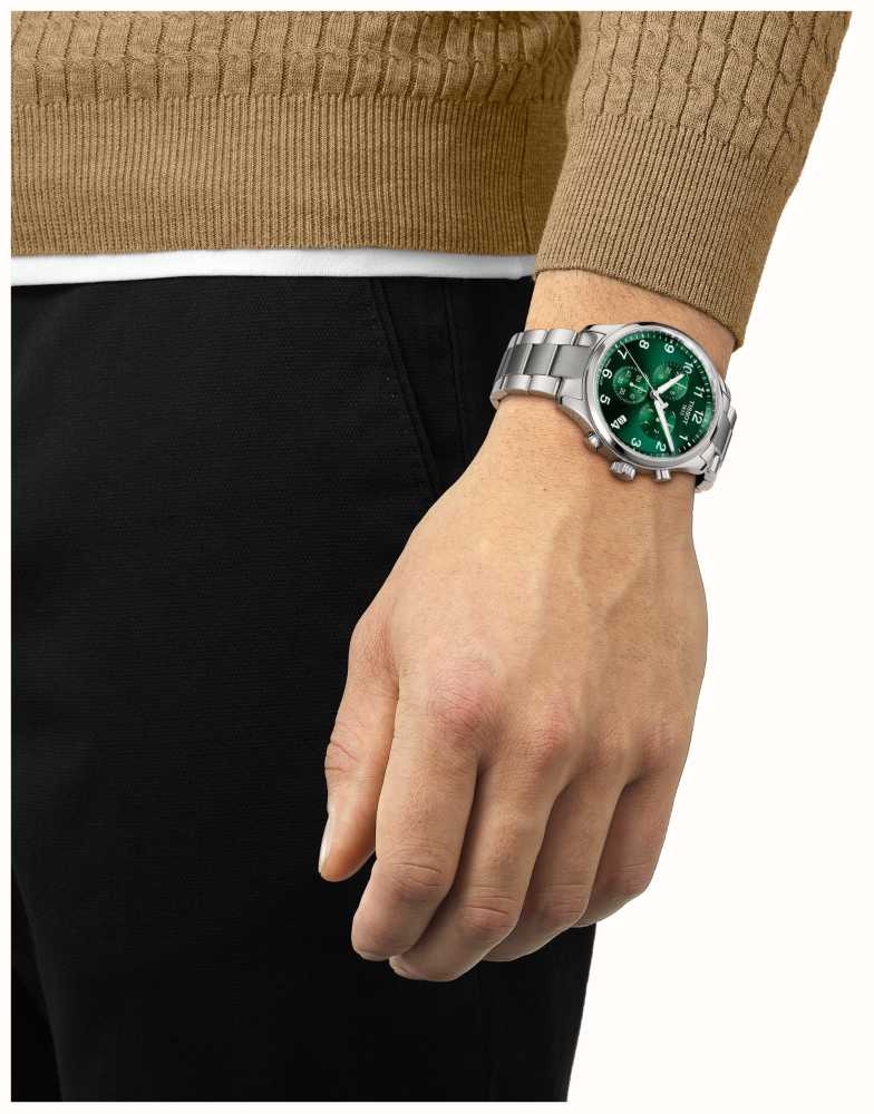 Tissot Chrono XL Classic (45mm) Green Dial / Stainless Steel ...