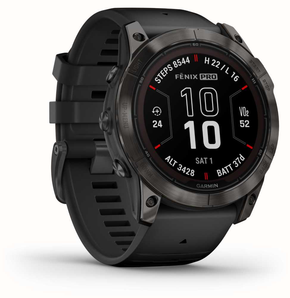 Garmin Fenix 7X Pro Sapphire Solar Carbon Gray DLC Titanium Black Band ...