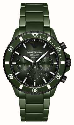 Emporio Armani Men's (43mm) Green Chronograph Dial / Black