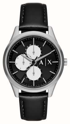 Armani Exchange Men's | Black Dial | Black Leather Strap Watch