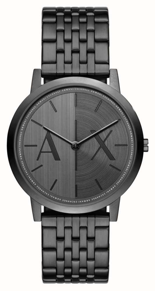 Armani exchange deals black metal watch