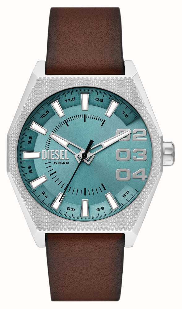 Diesel Scraper (43mm) Blue Dial / Brown Leather Strap DZ2174