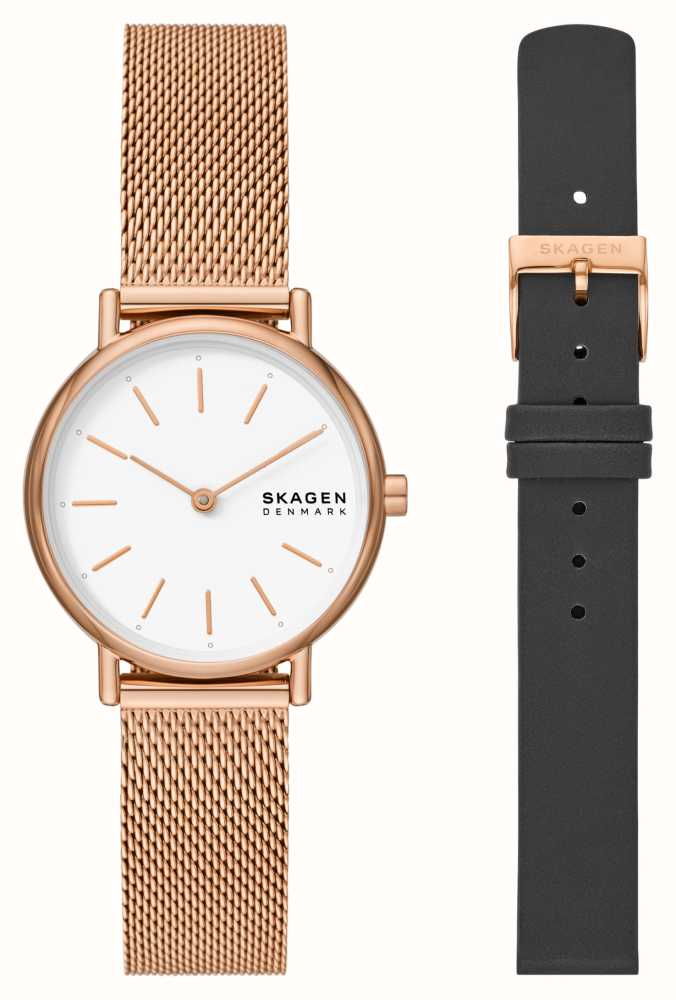 Skagen Signatur Lille (30mm) White Dial / Rose Gold Steel And