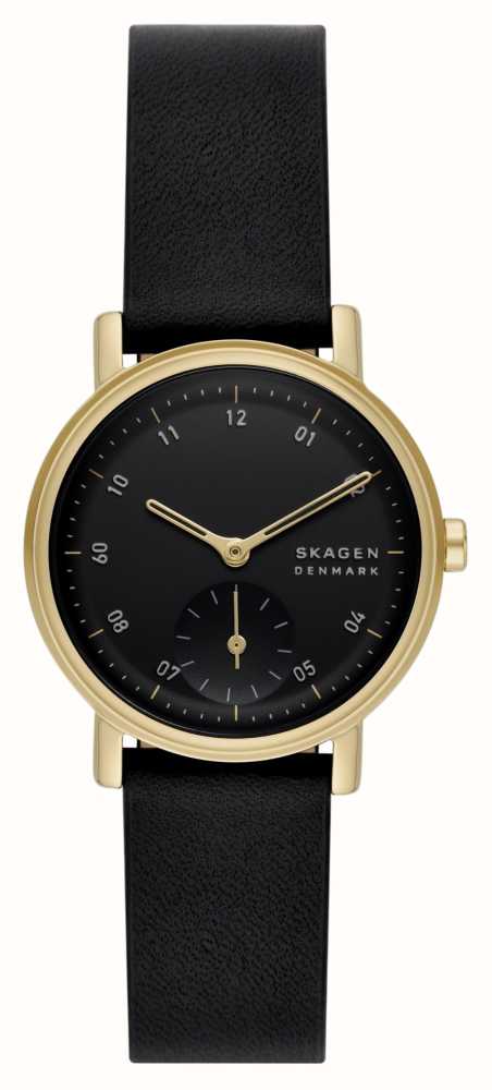 Skagen Women's Kuppel Lille (32mm) Black Dial / Black Leather Strap SKW3114