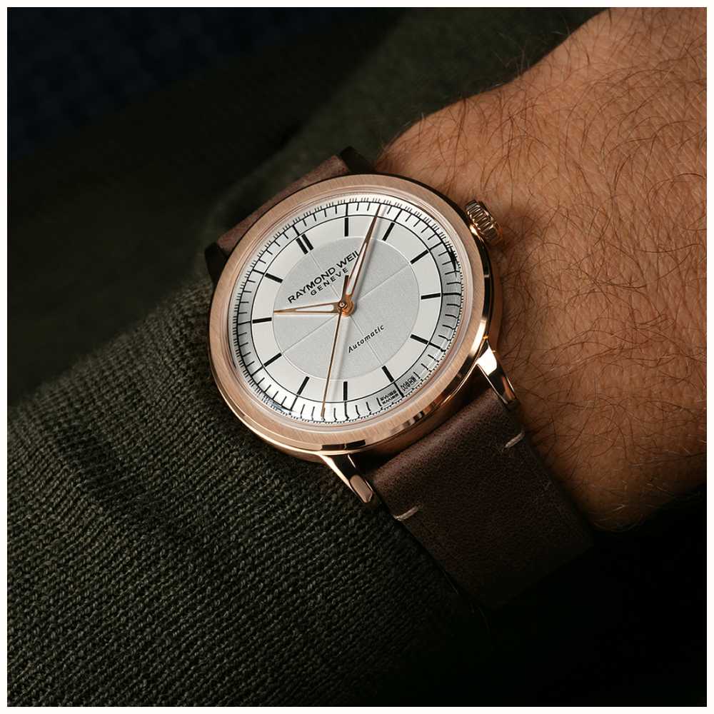 Raymond Weil Millesime Automatic (39.5mm) Silver Dial / Brown Calf ...