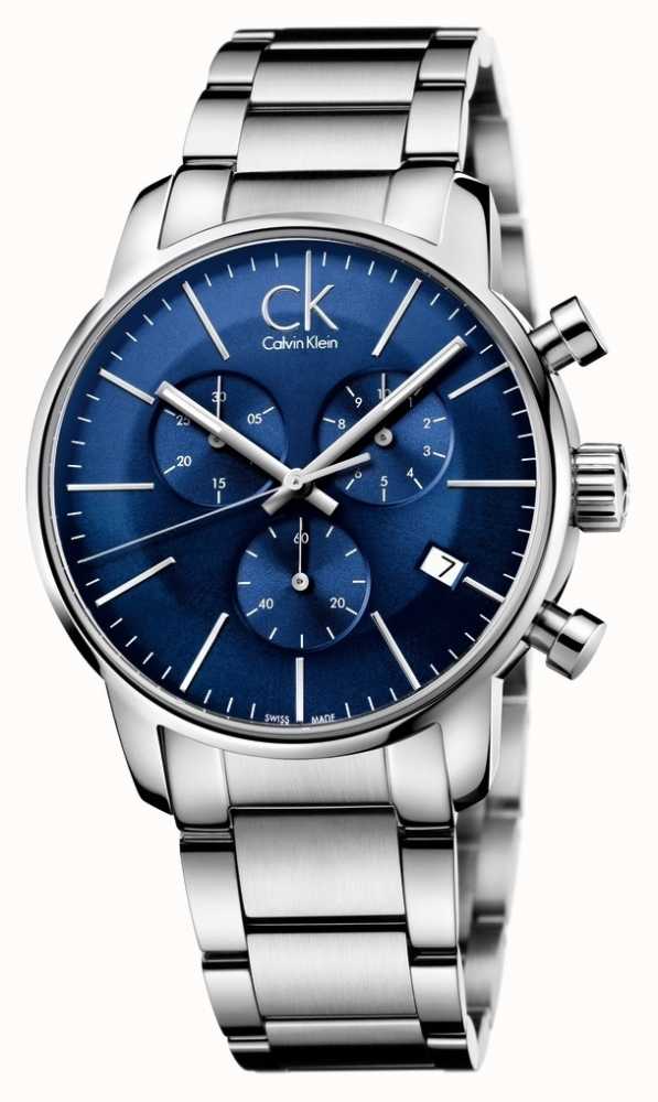 Calvin Klein Mens Stainless Steel Blue Dial City Chronograph K2g2714n First Class Watches™ 3744