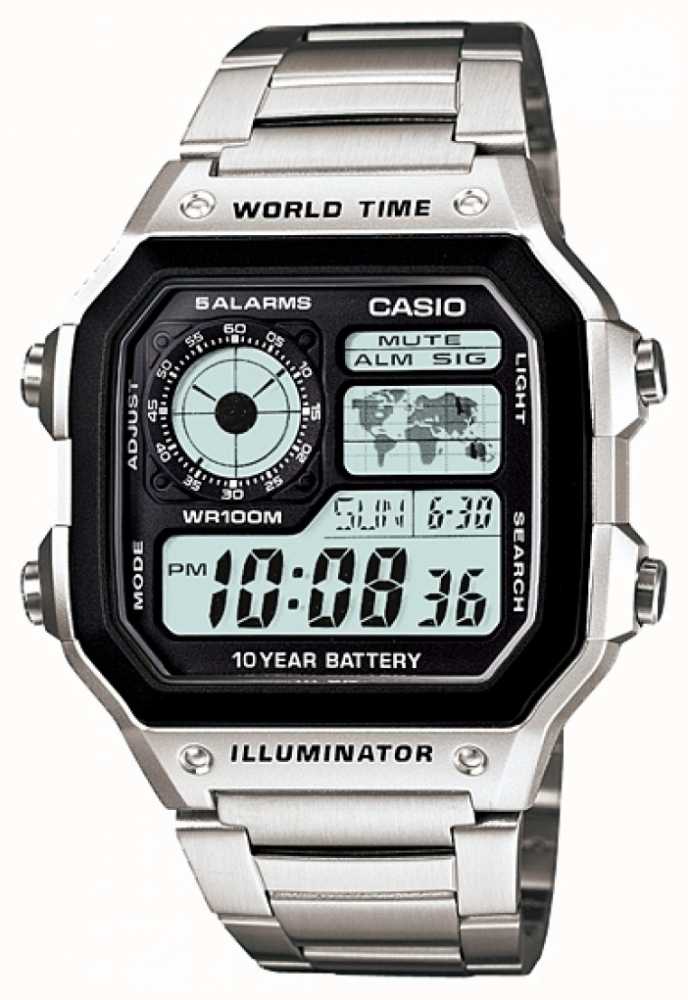 Casio Digital Multifunction World Timer Quartz AE 1200WHD 1AVEF First 