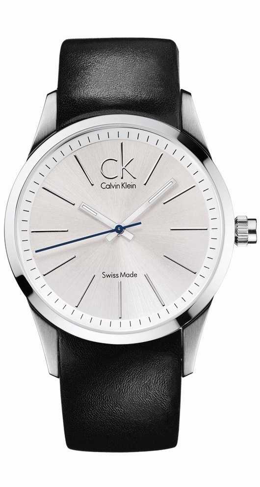 Calvin Klein Mens Black Leather Strap Watch K2241126 - First Class Watches™