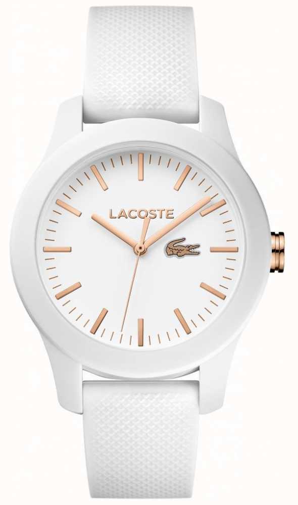 Lacoste Womens 1212 White Rubber Strap White Dial 2000960 First Class Watches™ 8190