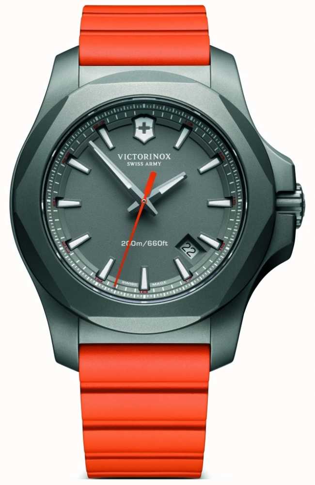 Victorinox I.N.O.X. Titanium Case Orange Rubber Strap Men's 241758