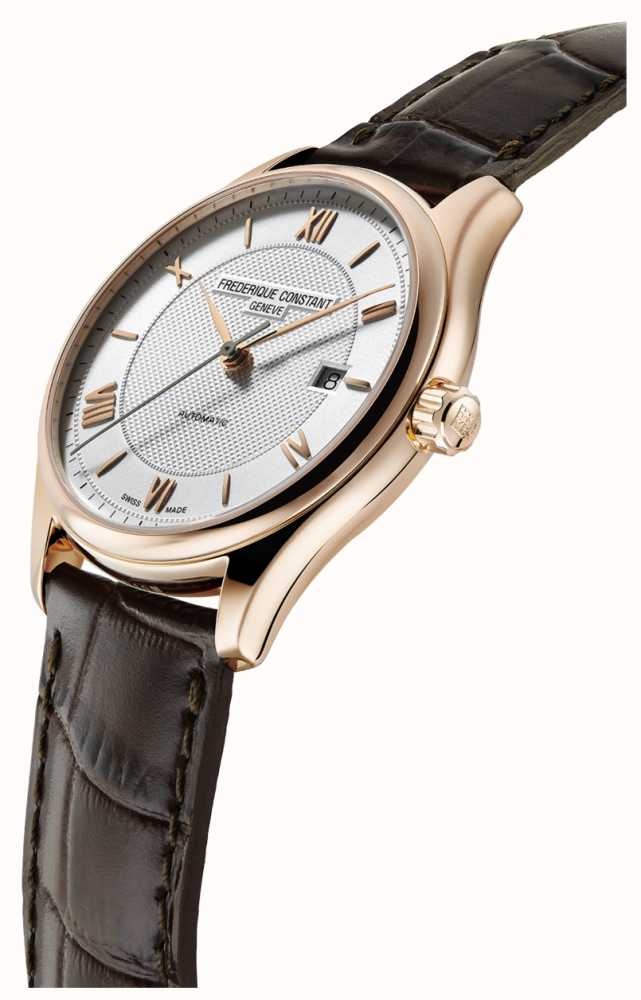 Frederique Constant Mens Classics Index Automatic Brown Leather Strap ...