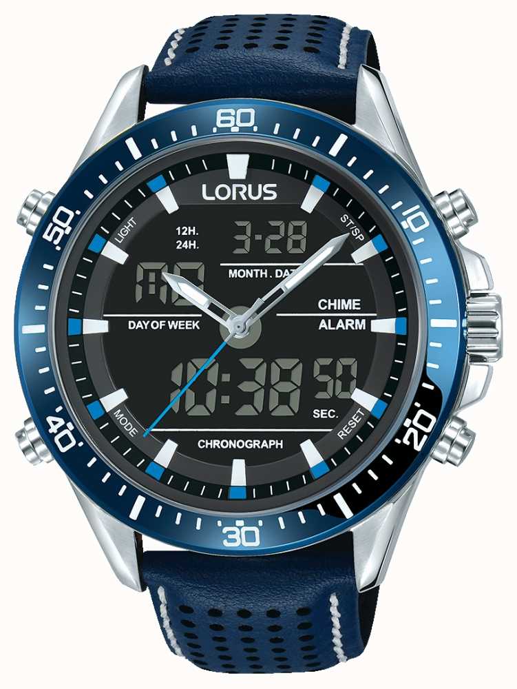 Lorus Mens Sport Analogue/Digital Chronograph Blue RW643AX9 First Class Watches™