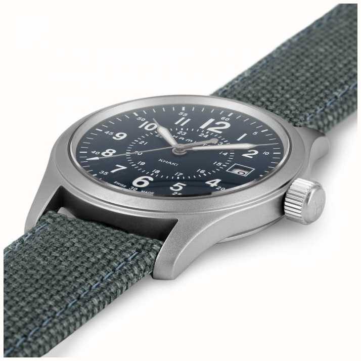 Hamilton Khaki Field Quartz 38mm Blue Canvas H68201943 - First Class ...