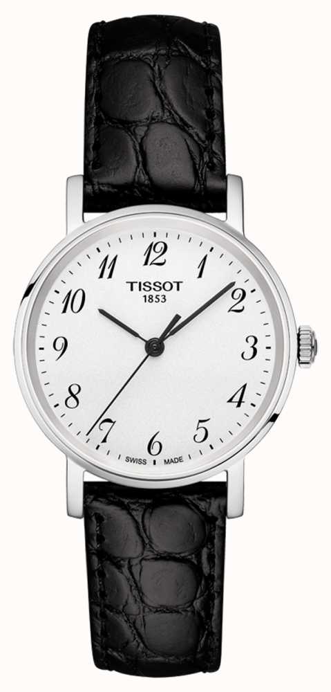 Tissot Womens Everytime Black Strap Silver Dial Arabic Numerals T1092101603200 First Class