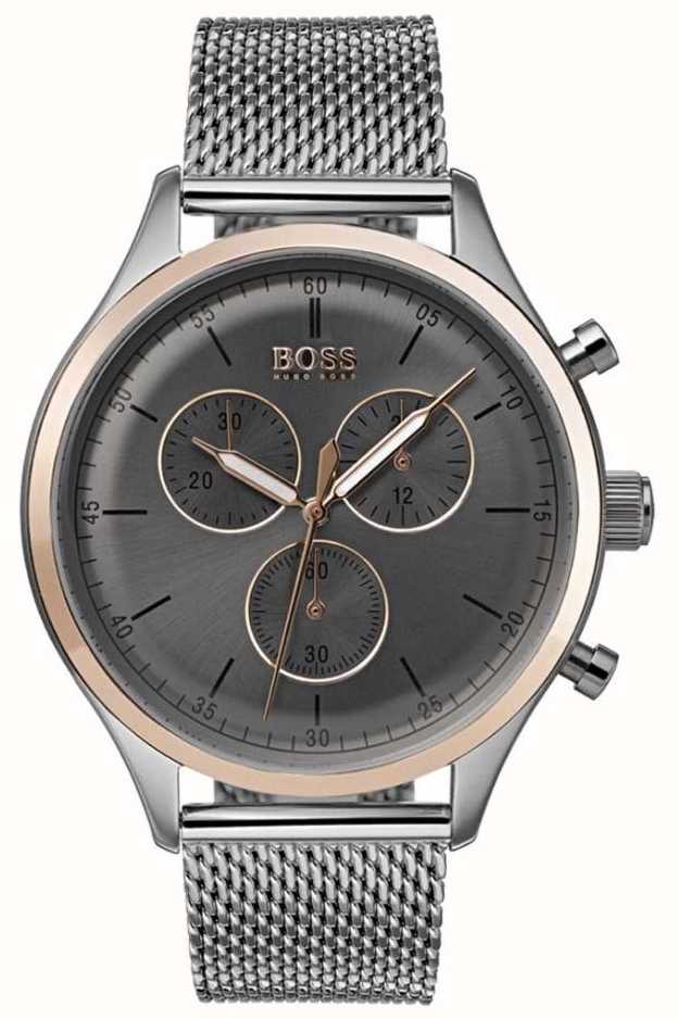 Hugo Boss Mens Companion Chronograph Watch Grey 1513549 - First Class ...