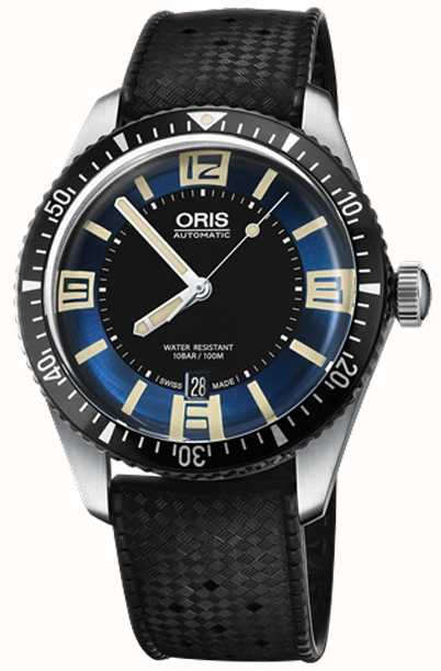 Oris Divers Sixty-five Automatic Rubber Strap Blue Dial 01 733 7707 ...