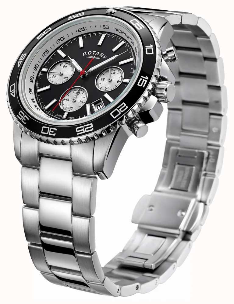 Rotary Men's Chronograph Date Display Tachymeter Stainless Steel