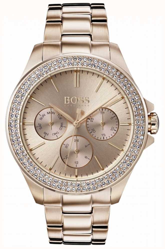 BOSS Womens Premiere Crystal Set Gold Plated Bracelet 1502443 - First ...