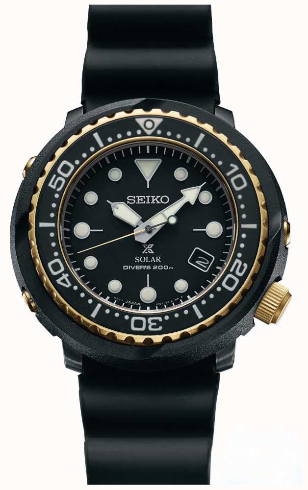 seiko diver gold and black