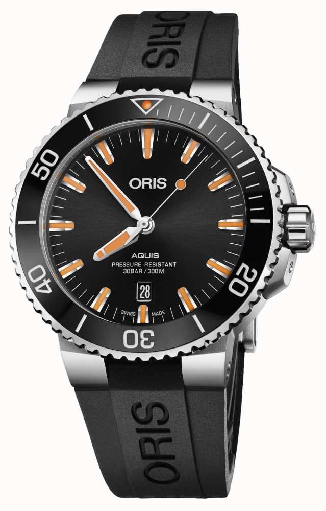 ORIS Aquis Date 43.5mm Men's Watch | Rubber Strap | 01 733 7730 4159-07 ...