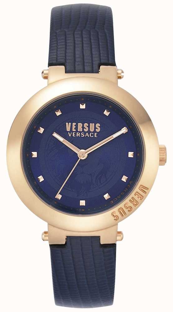 Versus Versace | Ladies Blue Leather Strap | Rose Gold Case | VSPLJ0419