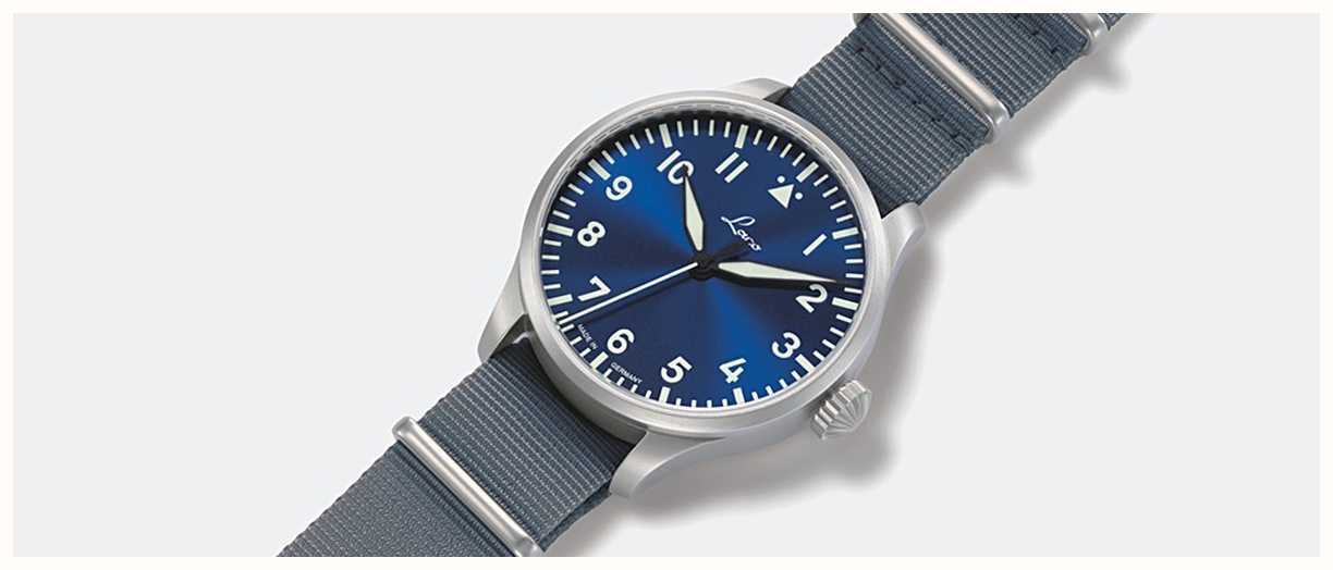 Laco Augsburg Blaue Stunde Automatic (42mm) Blue Sunray Dial / Grey ...