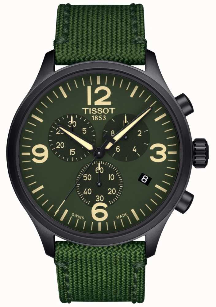 Tissot | Mens Chrono XL | Green Fabric Strap | Green Dial ...