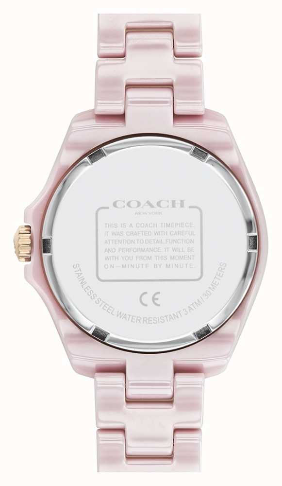 coach pink ceramic watch