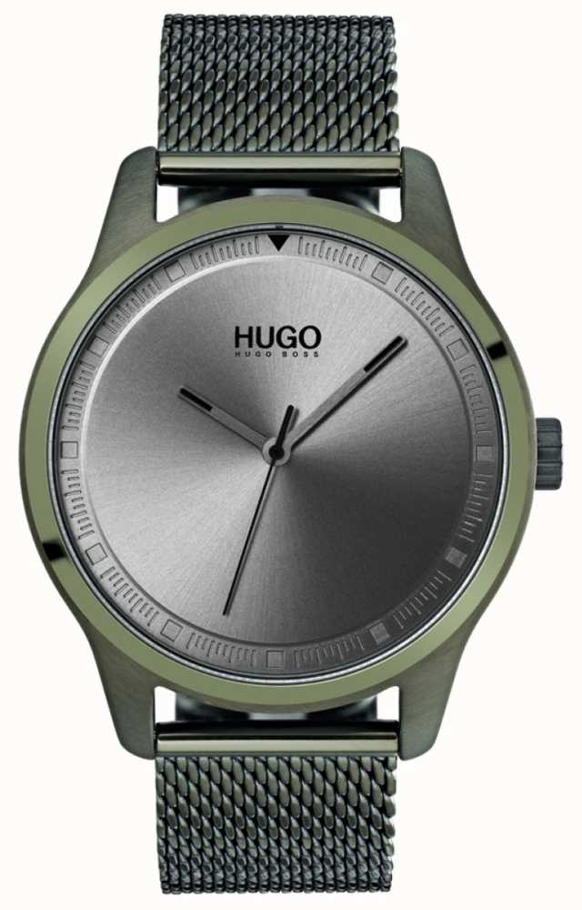 hugo grey ip grey dial bracelet watch