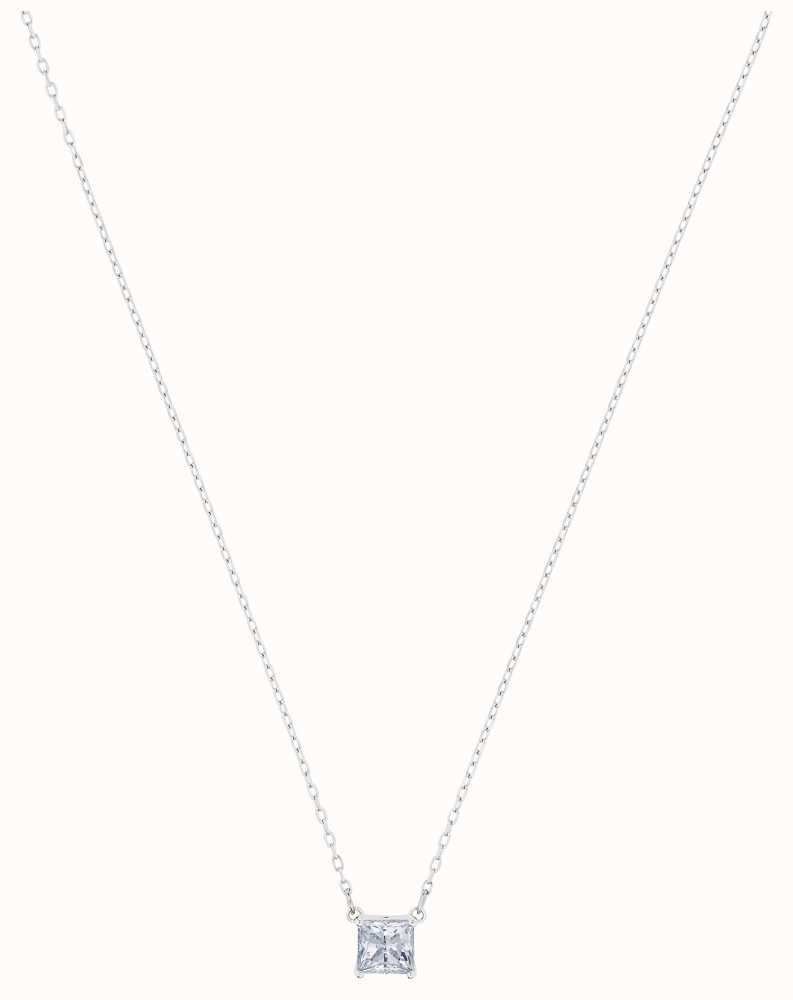 Swarovski Attract | Rhodium Plated |White | Square | Necklace 5510696 ...