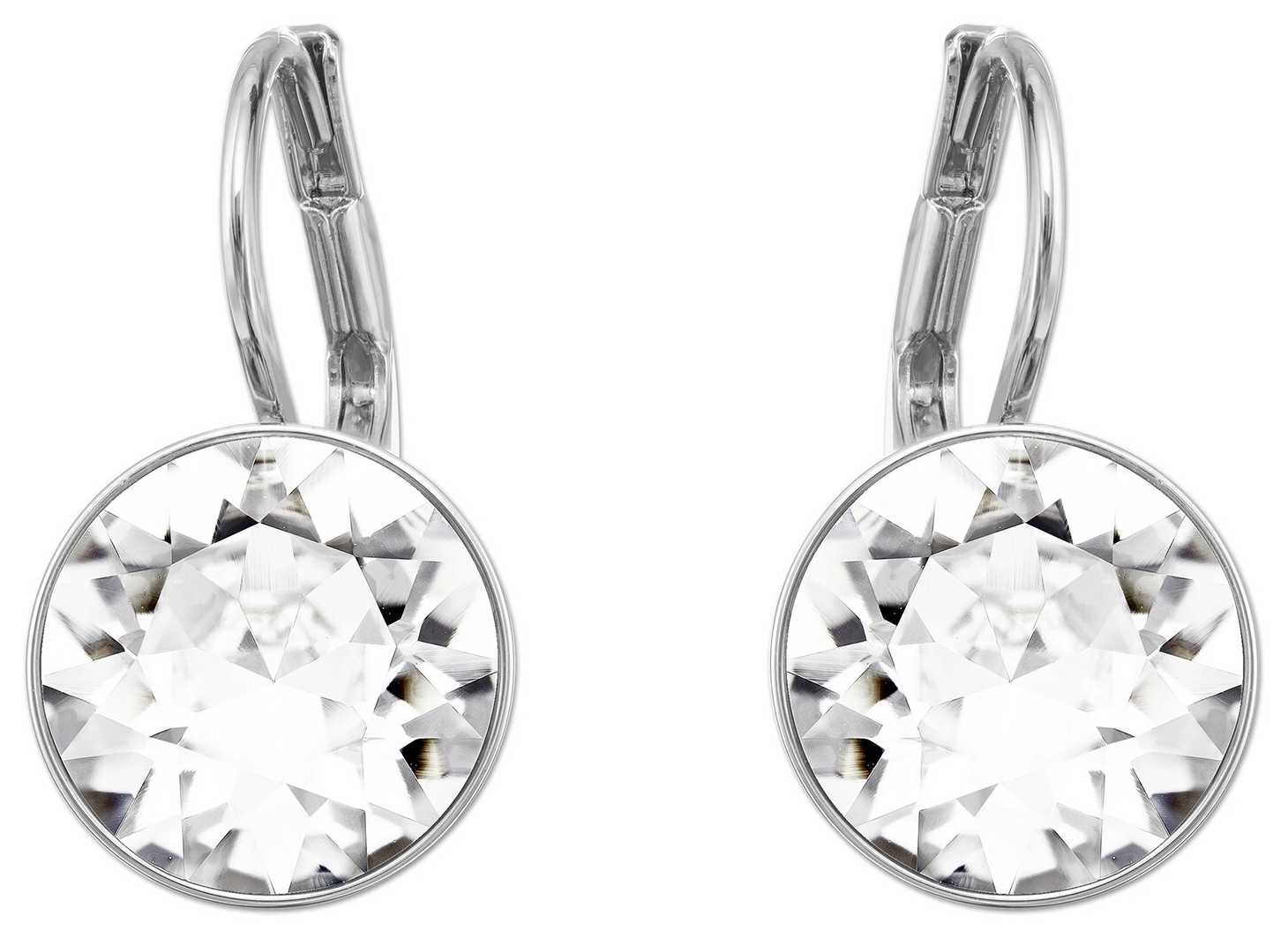 Swarovski 5085608 Bella Round White Crystal Earrings Jewellery / Plated Silver Female