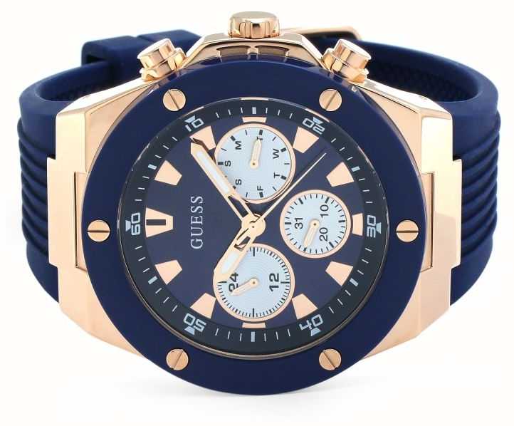 Guess | Men's Poseidon | Blue Rubber Strap | Blue Dial | GW0057G2 ...