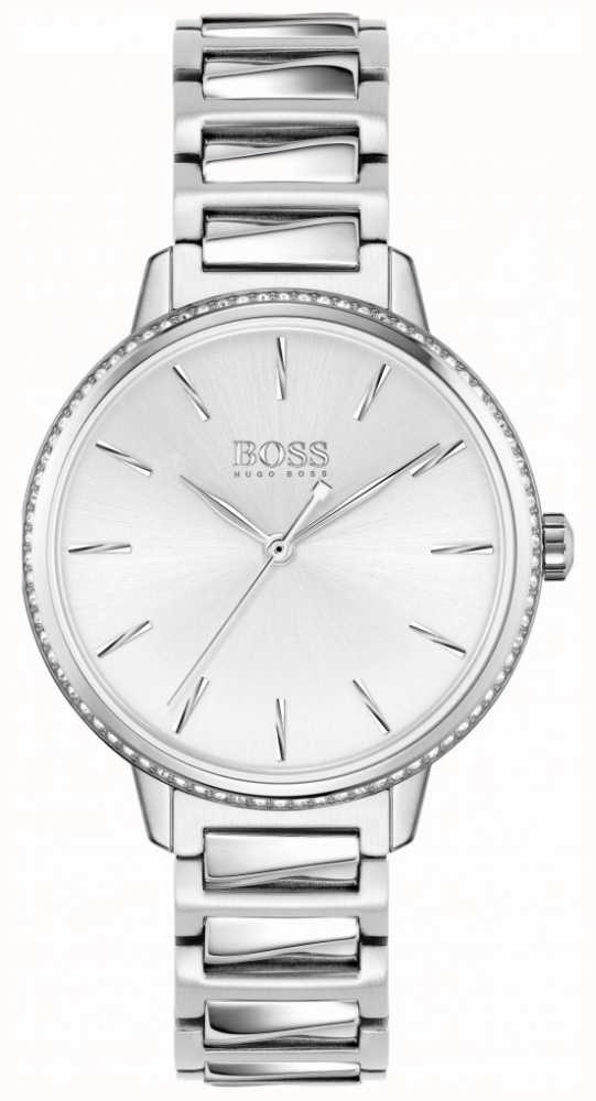 BOSS | Women's Signature | Stainless Steel Bracelet | Silver Dial ...