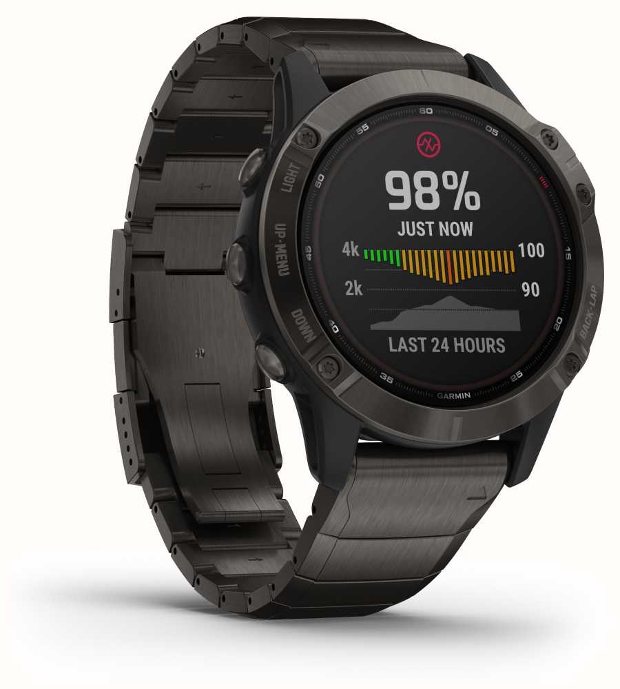 Garmin Fenix 6 Pro Solar | Titanium Carbon Grey DLC Bracelet 010-02410 ...