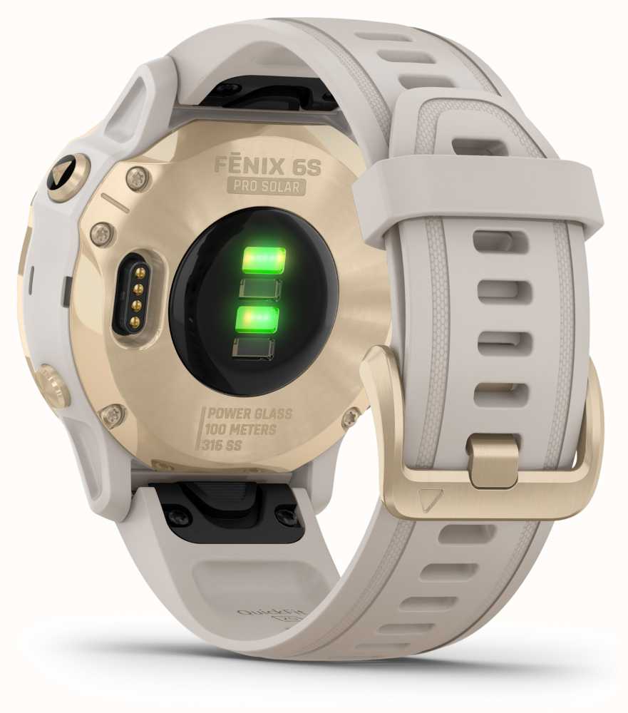 Garmin Fenix 6S Pro Solar | Light Gold With Light Sand Strap 010-02409 ...