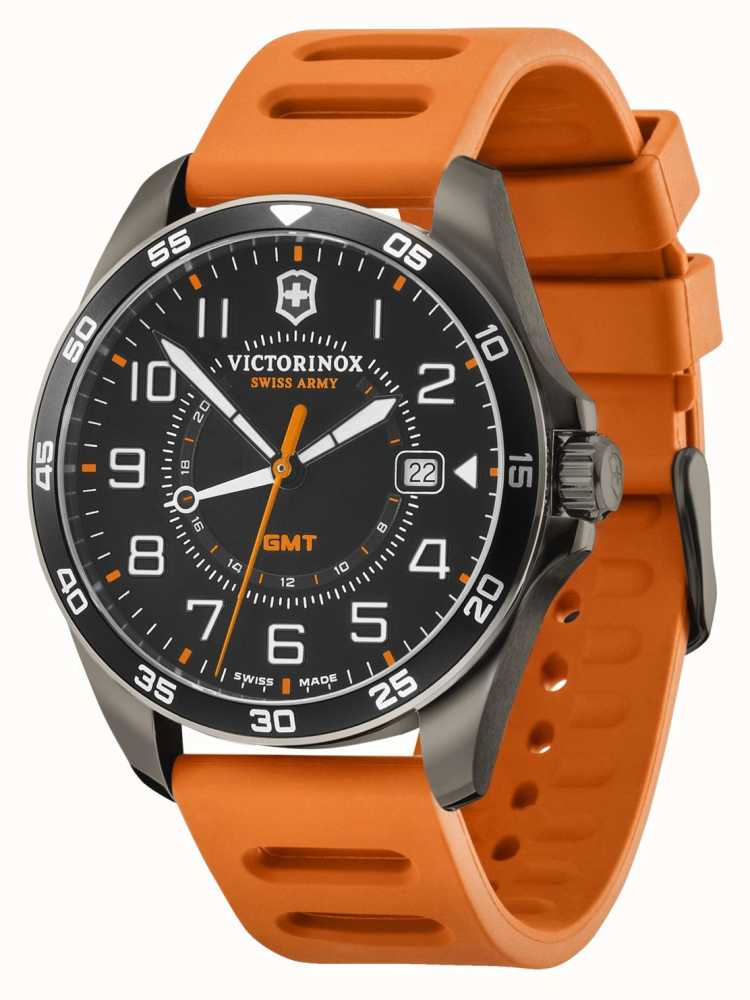 Victorinox Swiss Army Fieldforce Sport Gmt 42mm Orange Rubber Strap 241897 First Class 7161