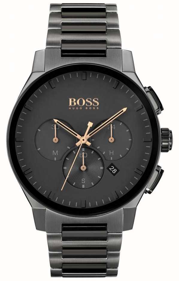 BOSS Men's Peak | Grey Stainless Steel IP Bracelet | Grey Dial 1513814 ...