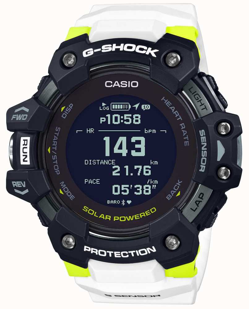 Casio G Shock G Squad Heart Rate Monitor Bluetooth White Gbd H1000 1a7er First Class Watches