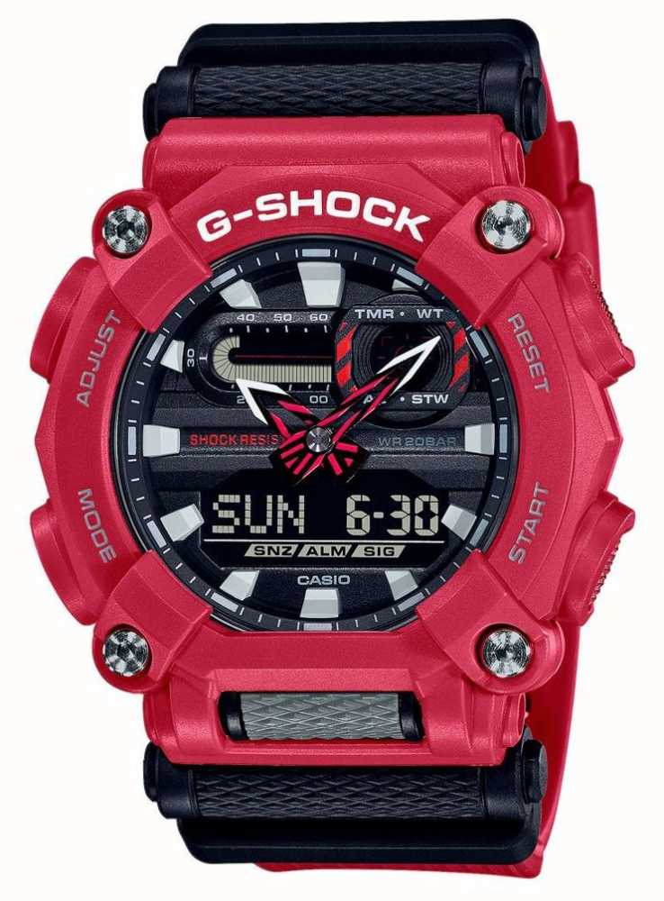 casio g shock red and black