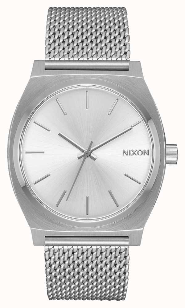 Nixon Time Teller Milanese | All Silver | Stainless Steel Mesh | Silver ...