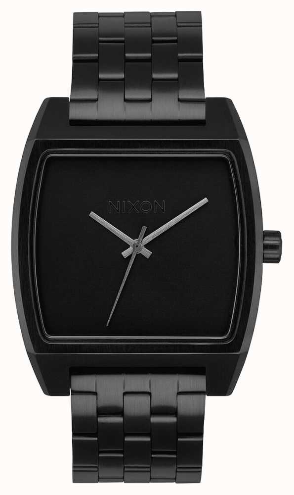 Nixon Time Tracker | All Black | Black IP Steel Bracelet | Black Dial ...