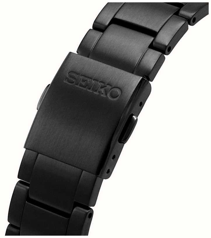 Seiko Men's Black Steel Bracelet | Black Chronograph Dial SSC773P1 ...