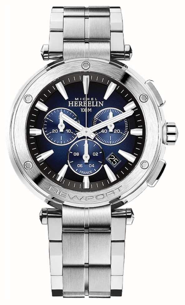 Michel Herbelin Men S Newport Chronograph Stainless Steel Bracelet 37688 B35 First Class